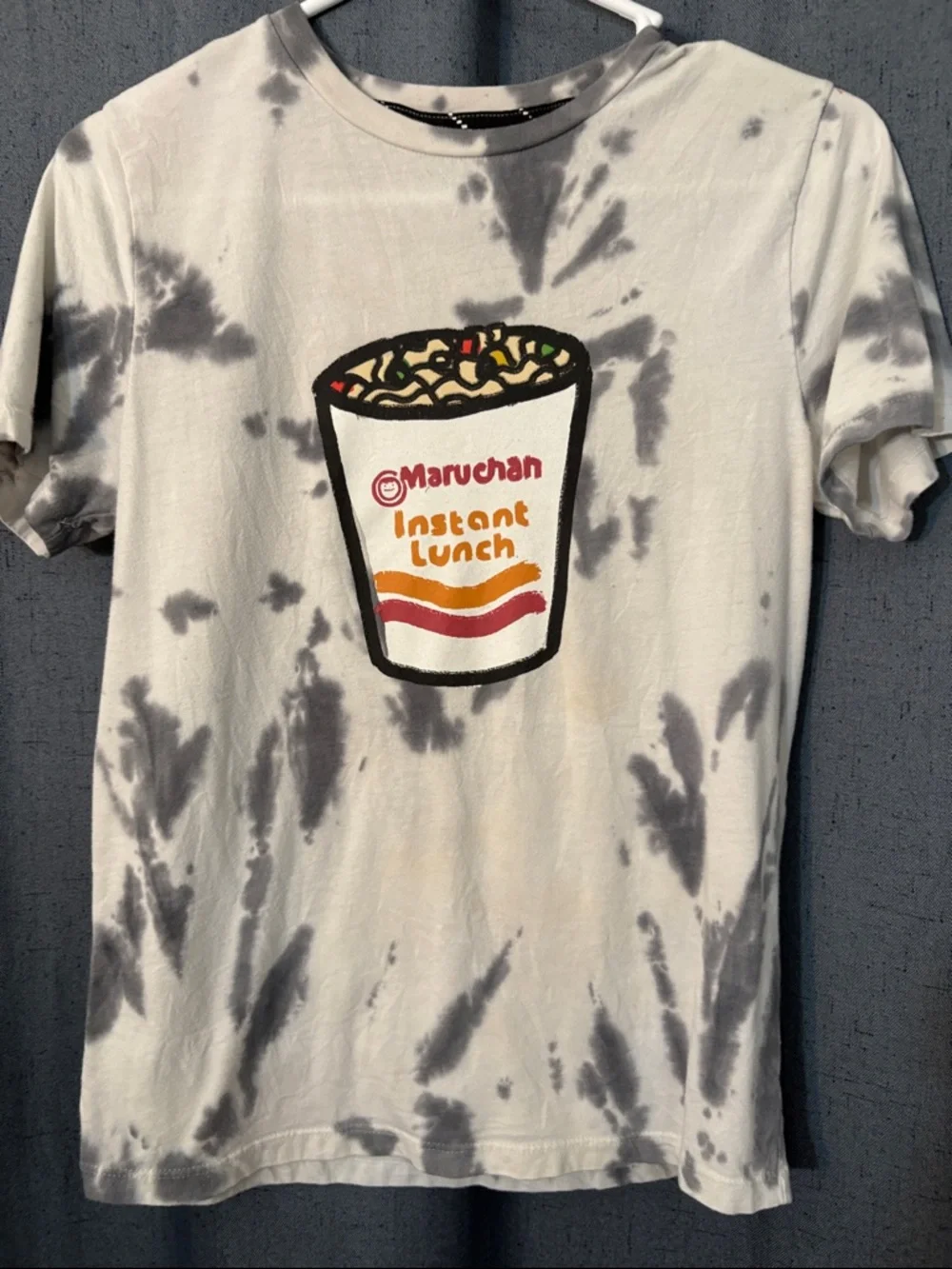 Instant Lunch Tie-Dye Short Sleeve Tee - White & Gray Size LG